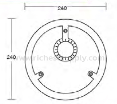 Dimensions โคมไฟเพดาน BEC 25W O-KIT
