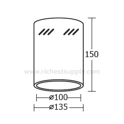 Dimensions Downlight BEC 4 นิ้ว DJ401