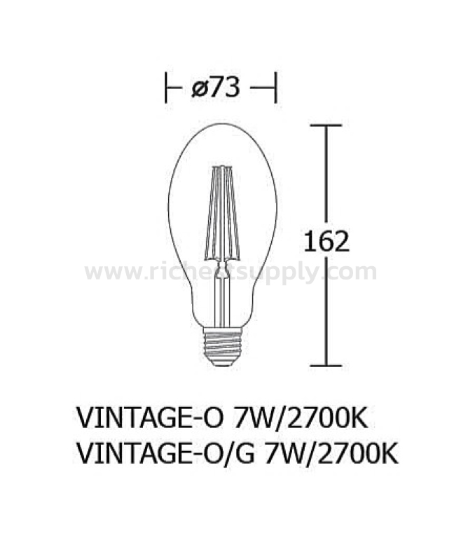 Dimensions 7W BEC VINTAGE-O,O/G