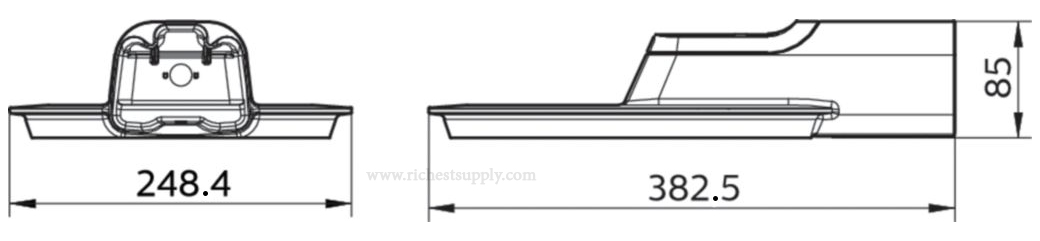 Dimensions โคมไฟถนน LED 70W BRP130 PHILIPS