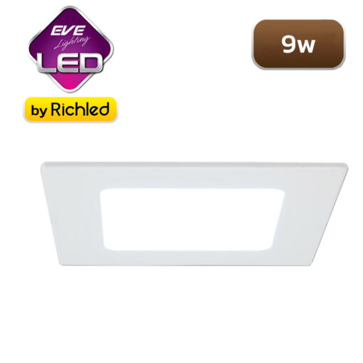 โคมไฟพาแนลฝังฝ้า LED 9w EVE Square Slim - Image 3