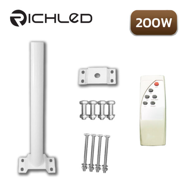 อุปกรณ์ โคมไฟถนน โซล่าเซลล์ LED 200w