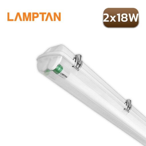 ชุดโคมกันน้ำกันฝุ่น LED 2X18W LAMPTAN TRI-PROOF SET