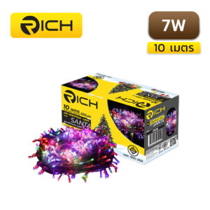 ไฟกระพริบ LED 7W 10 เมตร RICH SANTA สีRGB