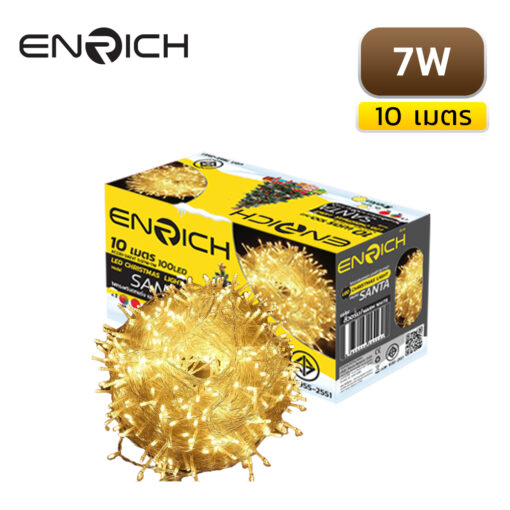 ไฟกระพริบ LED 7W 10 เมตร ENRICH SANTA สีวอร์มไวท์