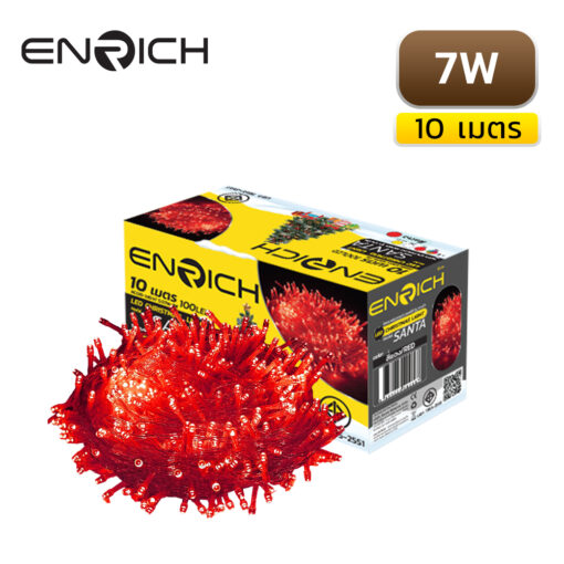ไฟกระพริบ LED 7W 10 เมตร ENRICH SANTA สีแดง