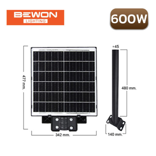 โคมไฟถนนโซล่าเซลล์ LED BEWON BUILD IN 600W - Image 2