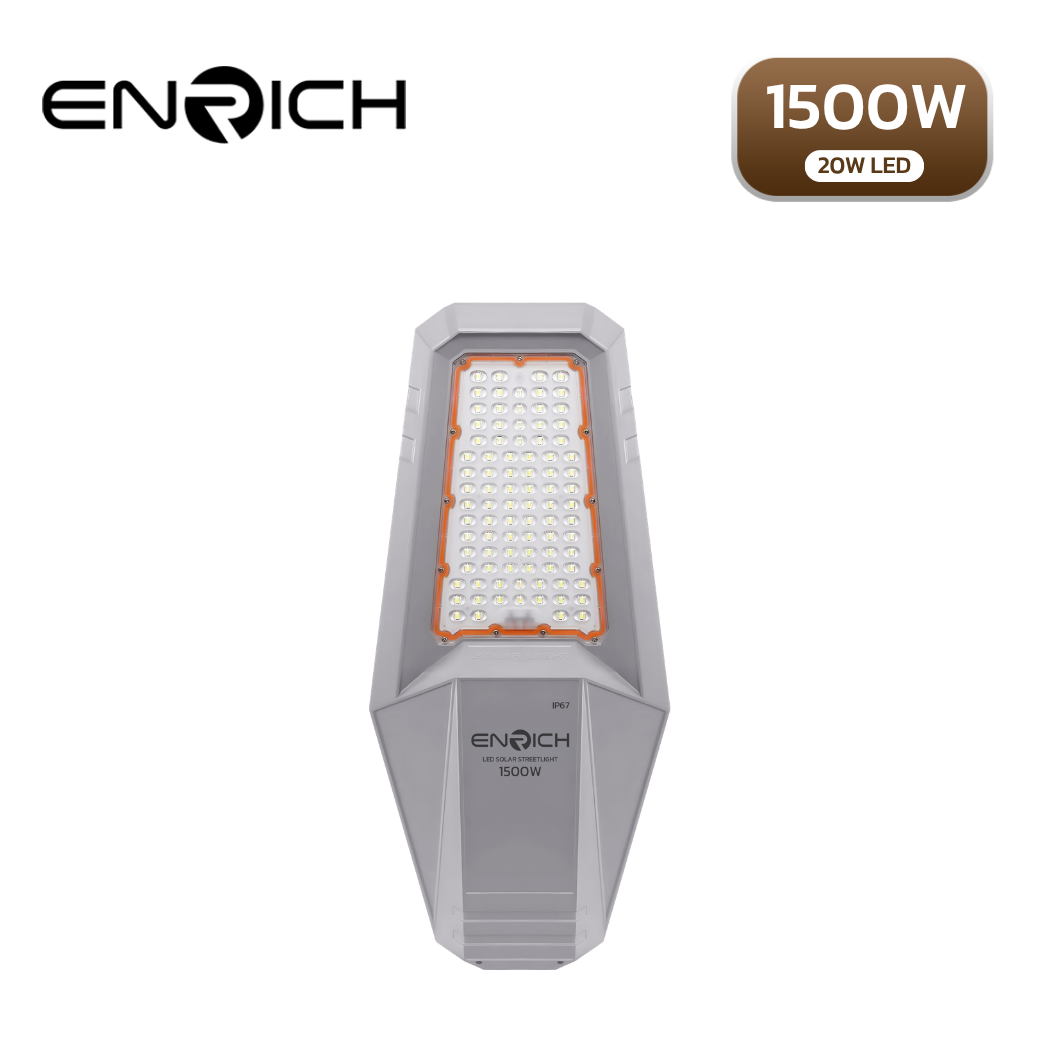 หน้าโคมไฟถนนโซล่าเซลล์ LED ENRICH EN-1500