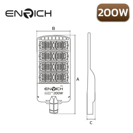 โคมไฟถนน-LED-STREETLIGHT-ENRICH-200W-รุ่น-FAMOUS