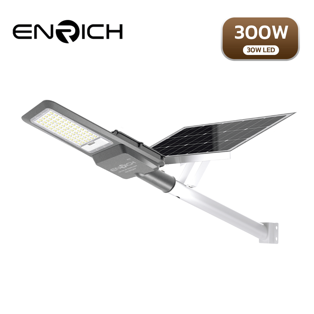 โคมไฟถนนโซล่าเซลล์ LED ENRICH 300W LED30 รุ่น MAXNUM+
