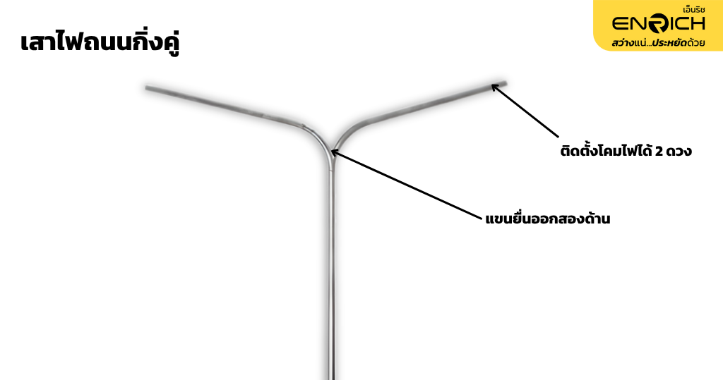 ลักษณะเสาไฟถนนกิ่งคู่