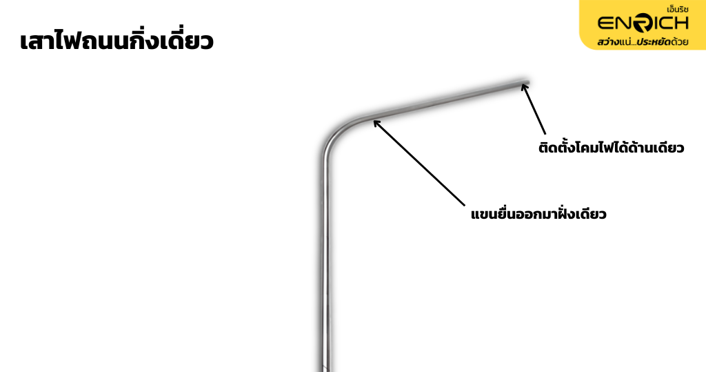 ลักษณะเสาไฟถนนกิ่งเดี่ยว