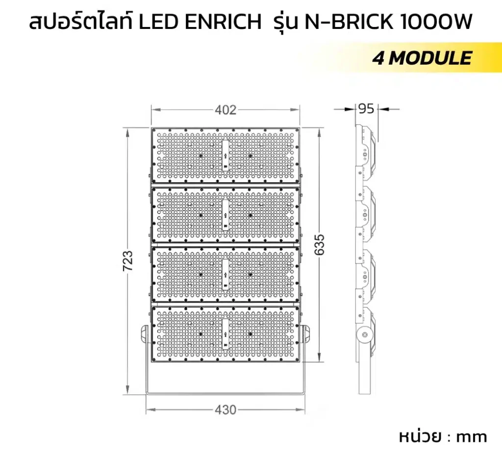 DI สปอร์ตไลท์ LED ENRICH รุ่น N-BRICK 1000W MEAN WELL 4 module