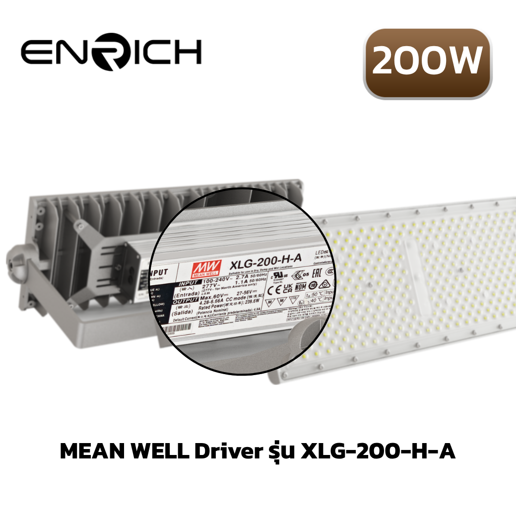 สปอร์ตไลท์ LED 200W ENRICH N-BRICK ไดรเวอร์ MEAN WELL - Image 3