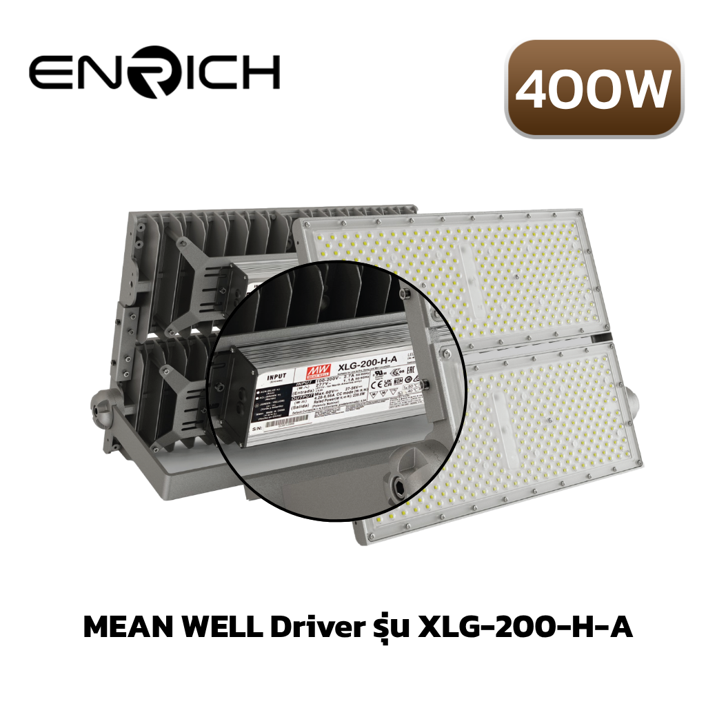 สปอร์ตไลท์ LED 400W ENRICH N-BRICK ไดรเวอร์ MEAN WELL - Image 3