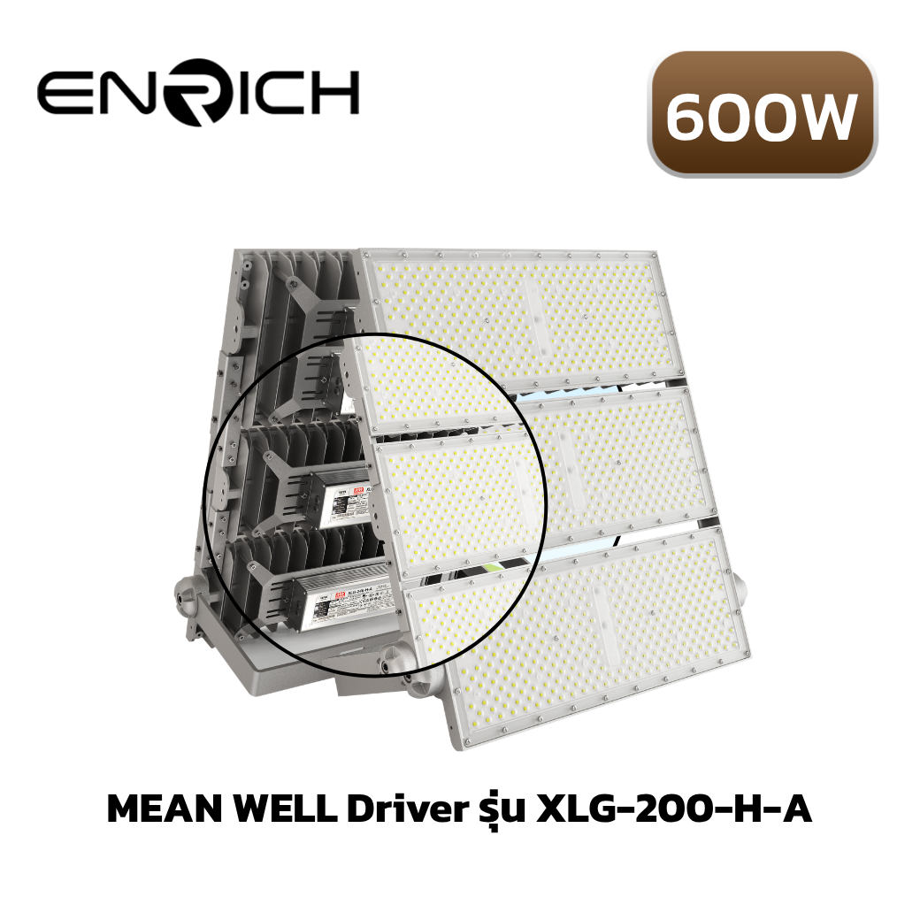 สปอร์ตไลท์ LED 600W ENRICH N-BRICK ไดรเวอร์ MEAN WELL - Image 3