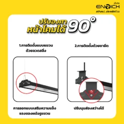 รูปแบบการติดตั้งโคมไฮเบย์ลิเนียร์ LED 200W ENRICH รุ่น LINEBAY