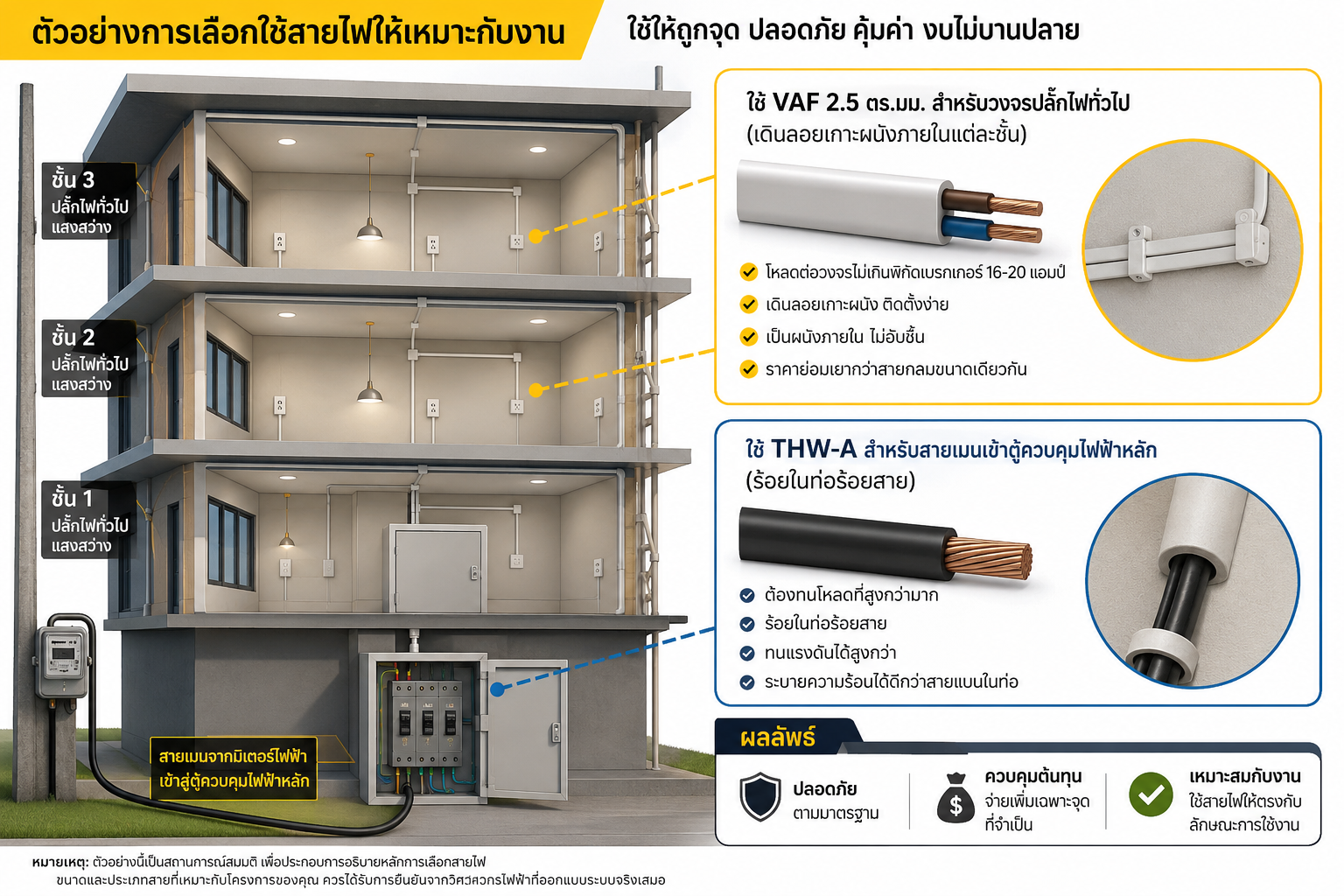 เลือกสายไฟ VAF ให้โครงการอาคารพาณิชย์