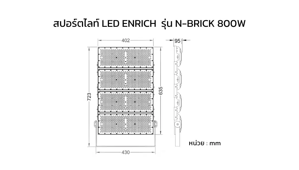 DI สปอร์ตไลท์ LED ENRICH รุ่น N-BRICK 800W MEAN WELL