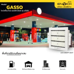 การใช้งานโคมไฟปั๊มน้ำมัน LED 100W ENRICH GASSO